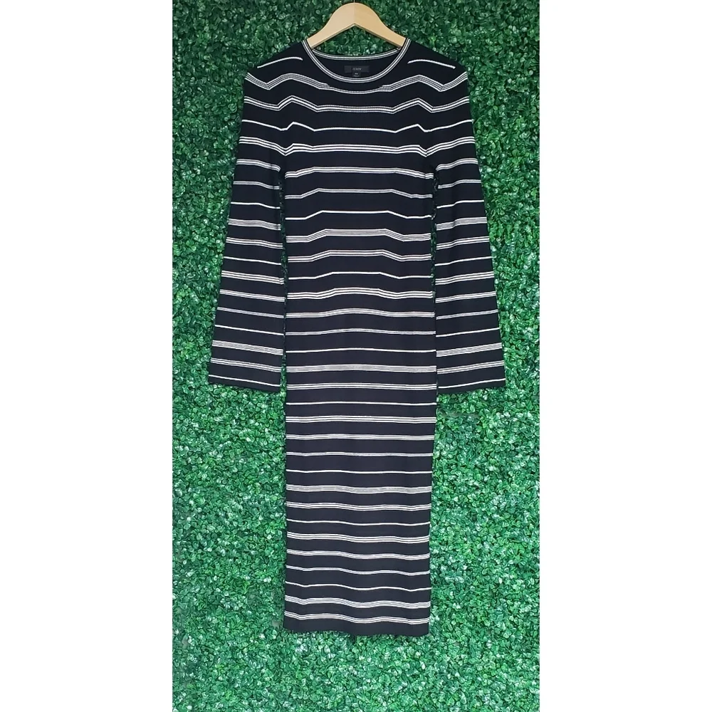 7. J.Crew Knit ribbed sweater-dress in mixed stripe